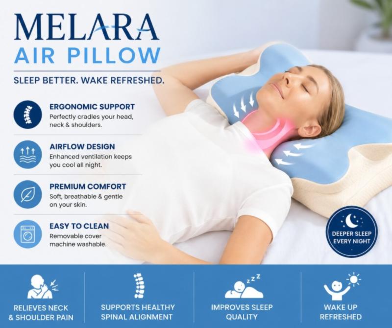 Melara Apex Pillow 四大特點：人體工學支撐、透氣設計、親膚舒適、易於清潔